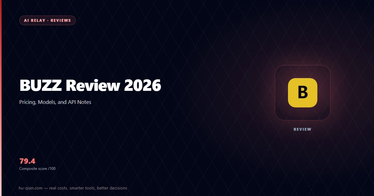 BUZZ Review 2026: Pricing, Models, and API Notes — cover stating the verdict and its trade-offs