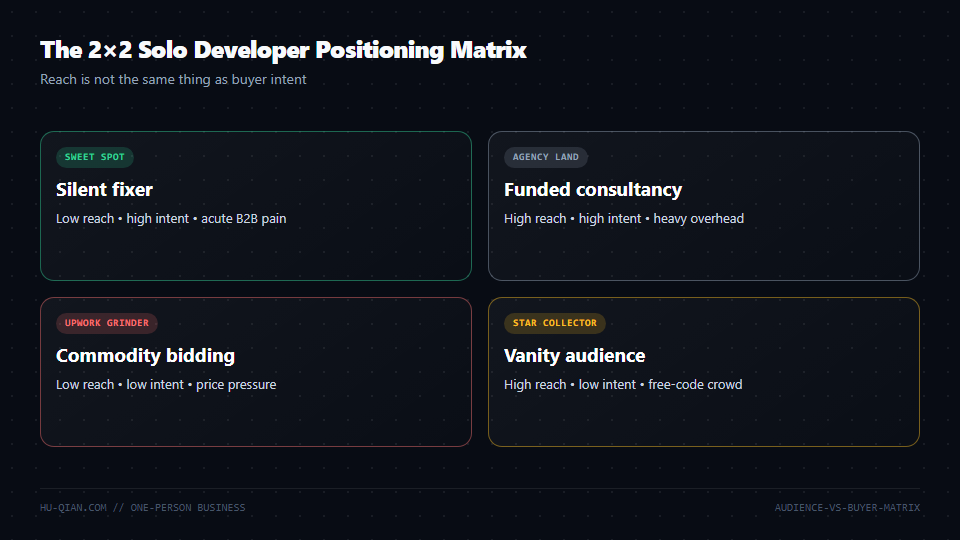 The 2x2 Solo Developer Positioning Matrix