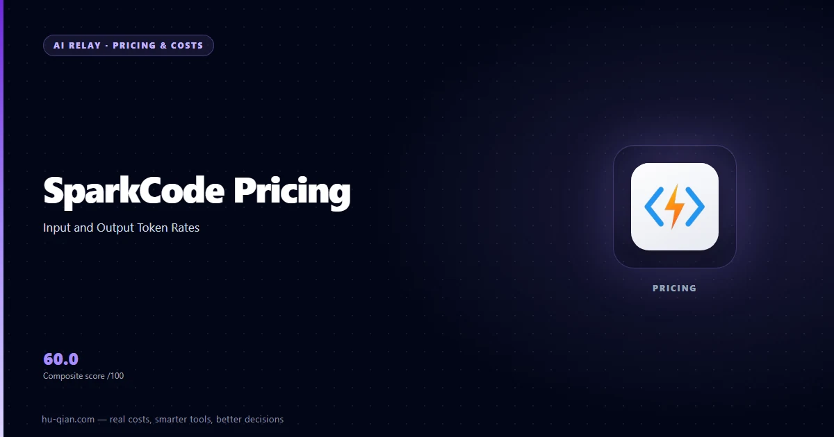 Sparkcode pricing cover: input and output token rates