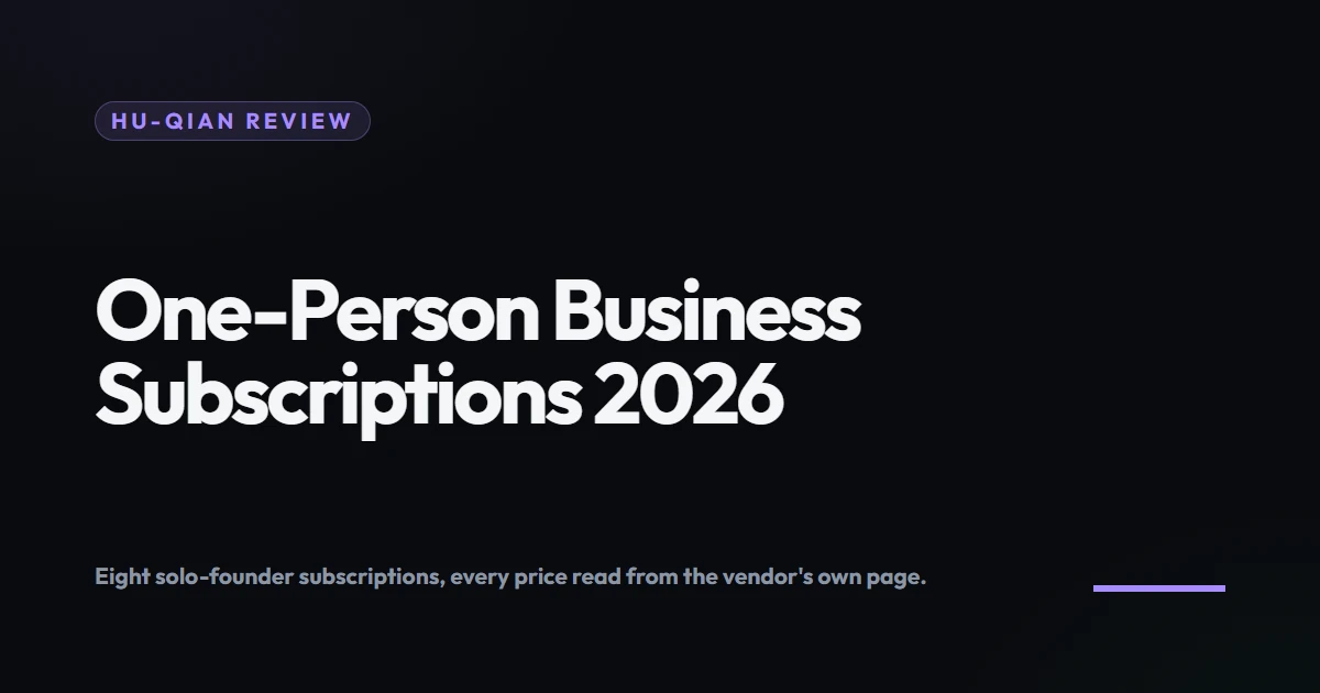 Editorial cover: a one-person business subscription ledger, showing the coding trio of Cursor, GitHub Copilot and Claude with their monthly prices and keep-or-cut verdicts