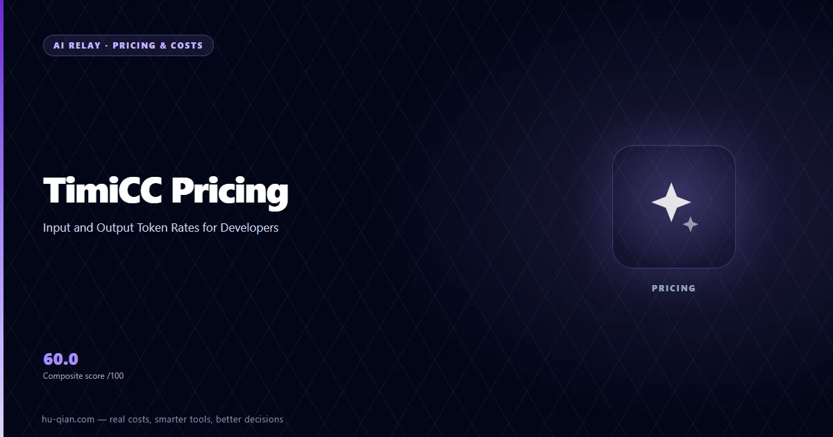 Timicc pricing cover: input and output token rates